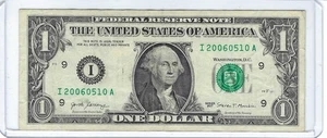 Fancy One $1 dollar bill Birthday Note serial I20060510A 05-10-2006 10-05-2006 - Picture 1 of 2