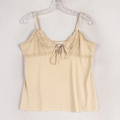 Camiseta Regata No Boundaries Y2K Cami Juniors XL Bege Acabamento em Renda Malha Elástica Coquete - Imagem 1 de 4