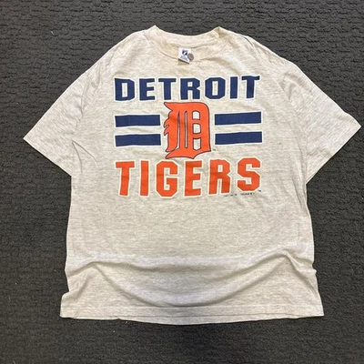 1992 detroit tigers tee shirt grey color reprint unisex shirt  AN63565 - Image 1 of 2