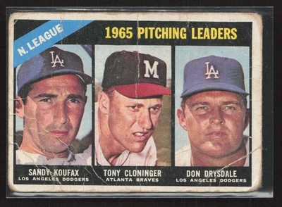 1966 Topps #223 Liga Nacional 1965 Líderes de Lanzamiento - Bajo Grado - Set Break! Foto 1 de 2