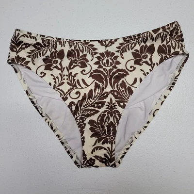 Pantalones de bikini Victoria's Secret damasco florales talla pequeña marrón beige traje de baño Foto 1 de 4
