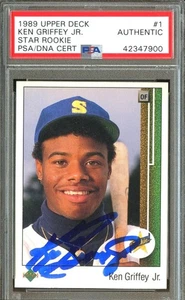 PSA ADN Autógrafo Ken Griffey Jr Auto RC 1989 Cubierta Superior #1 Estrella Novato Firmado - Imagen 1 de 1