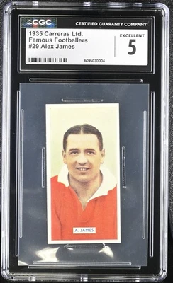 ALEX JAMES 1935 CARRERAS FUTBOLISTAS FAMOSOS #29 CGC 5 HOF ARSENAL Foto 1 de 2