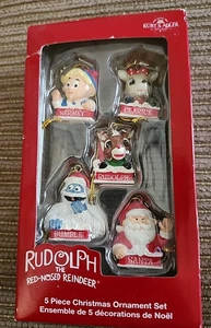 Rudolph The Red Nosed Reindeer 5 Piece Mini Christmas Ornament Set Kurt Adler - Picture 1 of 5