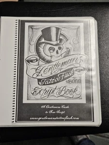Gentlemans Tattoo Flash Script Book By Boog Guide To Fine Script Binder - Picture 1 of 16