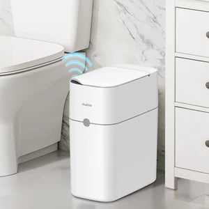 Automatic Motion Sensor Bathroom Trash Can with Lid, 3 Gallon Smart Garbage C... - Picture 1 of 7