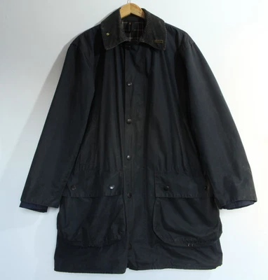 A205 Barbour Border Jacket C40/102cm size L Blue Waxed pockets pin classic - Image 1 of 4