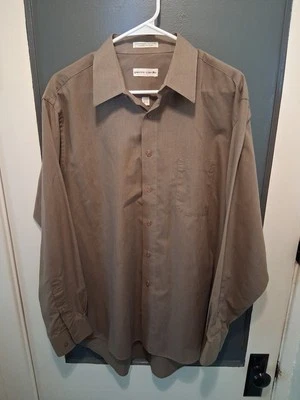 PIERRE CARDIN BROWN POCKET SHIRT MENS SIZE 16-16.5 34/ 35 - Image 1 of 4