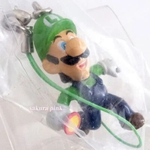 Vintage 2003 Luigi Super Mario Party mini Figure Key Chain Authentic BANDAI JPN - Picture 1 of 3