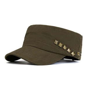 Cappello da baseball uomo retrò borchie berretto piatto regolabile traspirante outdoor estivo - Foto 1 di 9
