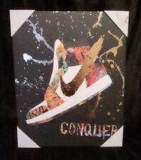 Nike Jordan 1 Shoe Hype Sneaker Graffiti Modern Painting Abstract Framed Canvas 