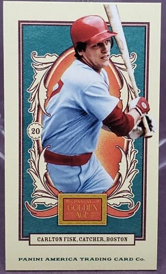 Carlton Fisk Mini 2013 Panini Golden Age #140 Green Carolina Brights Back - Image 1 of 2