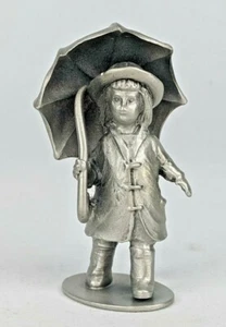 VINTAGE HUDSON PELTRO MINIATURA RAGAZZA & OMBRELLO #261 H.WILSON 1978 - Foto 1 di 6