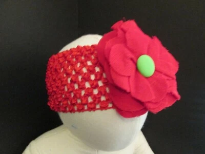 Mud Pie 圣诞节红色钩针婴儿头带,全新 — 第 1/3 张图片