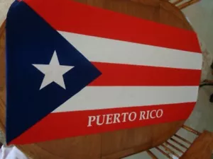 Beach Towel Red White Blue Puerto Rico Flag Microfiber 60" x 31" - Picture 1 of 6