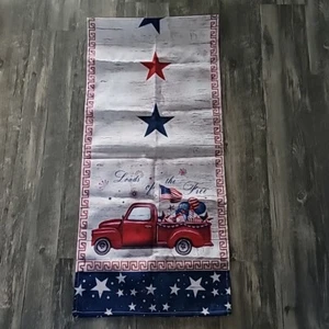 New 4th of July Table Runner Vinyl blend Farmhouse Red Truck 13" x 90" - Picture 1 of 4