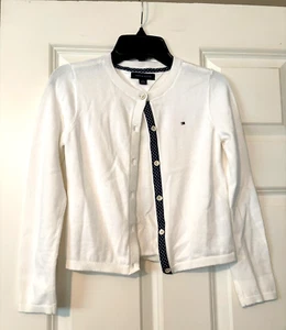 Tommy Hilfiger Knit Cardigan Girls Kids Size Medium 8-10 Button-up Sweater - Picture 1 of 8