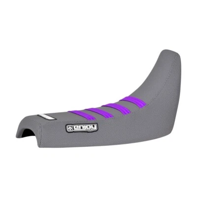 Yamaha PW 50  PW50 Seat Cover by Enjoy MFG ALL GREY w/ PURPLE RIBS  #91 Foto 1 de 4