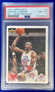 1991 Oberdeck #48 Michael Jordan ALL-Star Checkliste PSA 8 - Bild 1 von 4
