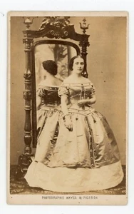 PHOTO CDV Mayer & Pierson 1860, reflet dos miroir actrice identifiée robe - Imagen 1 de 2