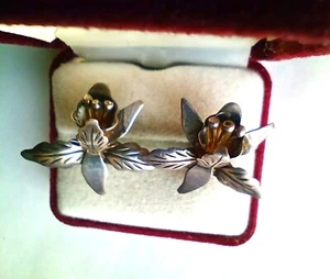 "BLUMEN"" TAXCO STERLINGSILBER Vintage BLUMEN OHRRINGE" - Bild 1 von 9