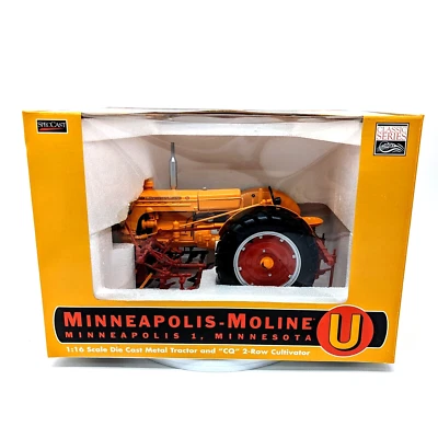 1/16 Minneapolis Moline Toy Tractor & "CQ" 2-Row Cultivator SpecCast - Image 1 of 4