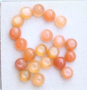 25,80 ct Natürlicher Pfirsich Mondstein Rund Cabochon Lose Edelstein Lot 21 Stck. 6,5 mm - Bild 1 von 2