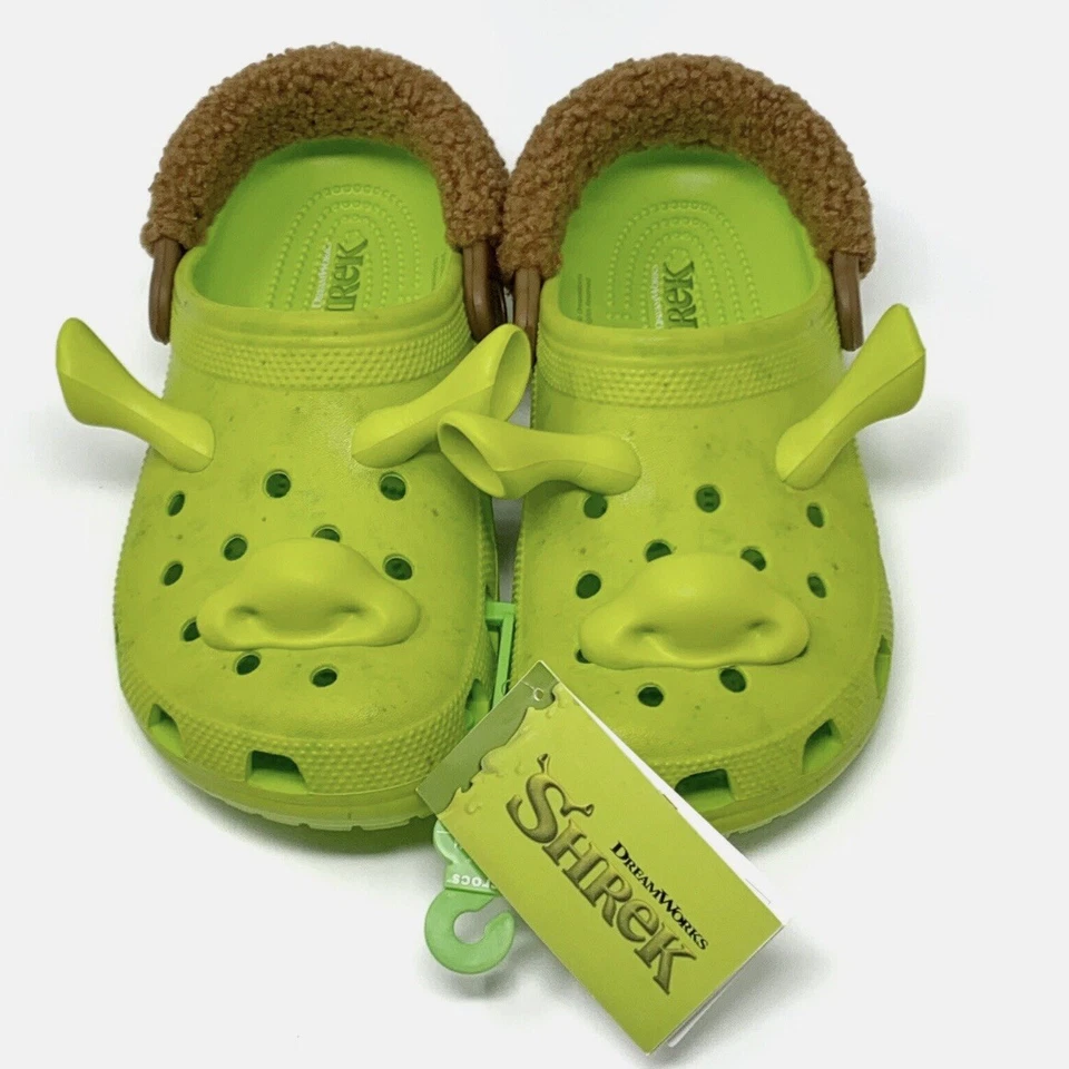 Crocs Classic Clog Dreamworks Shrek Shoe Lime Green 209378-3TX Size Kids J1