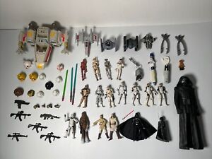 Mixed Lot Over 50 Star Wars Figures, Vader, Luke, Stormtroopers, Droids, & More