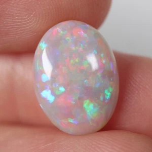 4.37ct Dark Australian Opal, Natural Solid Opal Polished Cabochon 11 x 14.9mm - Picture 1 of 5