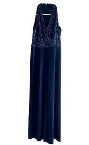 Ralph Lauren - Women’s Navy Blue Sequins Jumpsuit Romper Pants - Medium / Size 8 - Picture 1 of 4