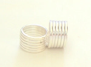 HANDMADE STERLING SILVER TOE RING PAIR INDIAN BICHIYA SIZE ADJUSTABLE TSP 11 - Picture 1 of 2