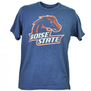 Maglietta NCAA Boise State Broncos logo effetto invecchiato manica corta da uomo adulto blu - Foto 1 di 1