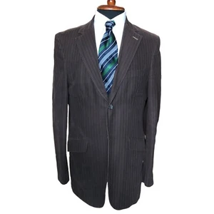 ted baker 4 blazer sport coat jacket brown striped cotton single vent 2 button - Picture 1 of 10