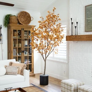 9’ Autumn Eucalyptus Artificial Fall Tree Home Decor. Retail $499 - Picture 1 of 7