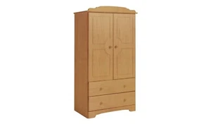Nordic 2 Door 2 Drawer Wardrobe Pine Stylish and Spacious Bedroom Storage - Picture 1 of 9
