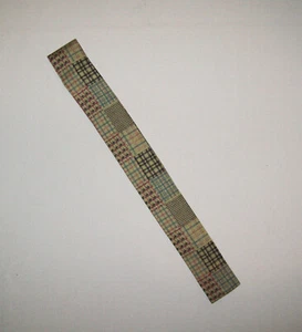 Old Vtg 1950s Square End Skinny Tie Fabric Patterns Gray Red Blue Rooster Brand - Picture 1 of 5