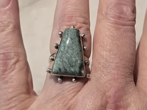OLD PAWN HANDGEFERTIGTER RING STERLINGSILBER INDIANER PYRAMIDE TÜRKIS - Bild 1 von 15