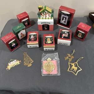 LOT Vintage HALLMARK Christmas Keepsake Ornament (8) Oneida Bell Sequin Silver 7 - Picture 1 of 19