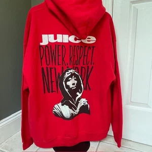 2PAC JUICE Red Men's Hoodie XL Sweatshirt Official Merch Power Respect New York - Picture 1 of 9