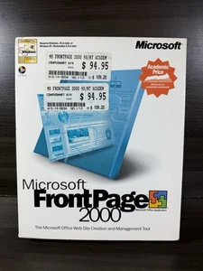 Vintage Microsoft Office Front Page 2000 in Original Retail Big Box NEW - Afbeelding 1 van 6