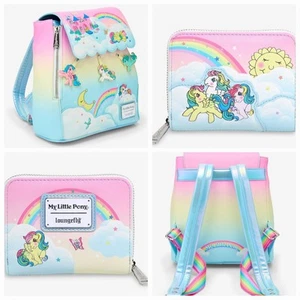 NEW Loungefly My Little Pony Classic Cloud Dream Castle Pastel Backpack & WALLET - Picture 1 of 8