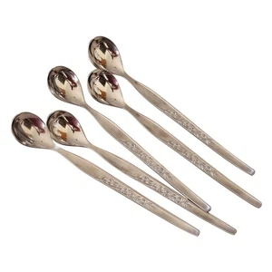 5 cucchiaini da tè ghiaccio Elden vintage fiori acciaio inox 7,5" rosa metà secolo coloniale st - Foto 1 di 6