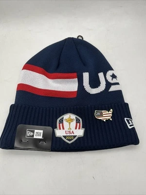 Ryder Cup 2025 Bethpage Negro New Era Azul Marino Gorro Forro Suave y Pin EE. UU. Nuevo Foto 1 de 4