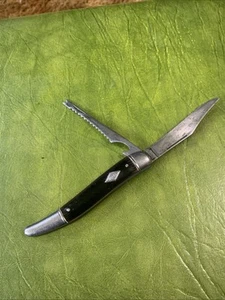 1960’s USA Made Imperial DE FISH knife 2 blade Diamond Edge Arrow Crest Shield - Picture 1 of 12