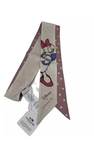 COACH Disney Daisy Duck Silk Skinny Scarf NWT! - Picture 1 of 5