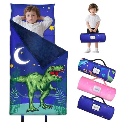 Alfombrilla para siesta con almohada saco de dormir para niños, niños y niñas unicornio din... Foto 1 de 4