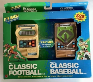 Mattel Classic FOOTBALL & Classic BASEBALL Electronic games new in box 2002 - Picture 1 of 4