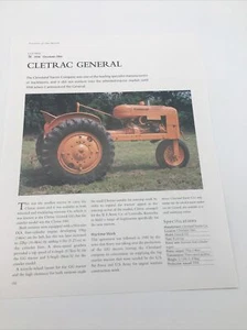 1938 Cletrac General Vtg Tractor Frameable Article Pics Specifications Display - Picture 1 of 1