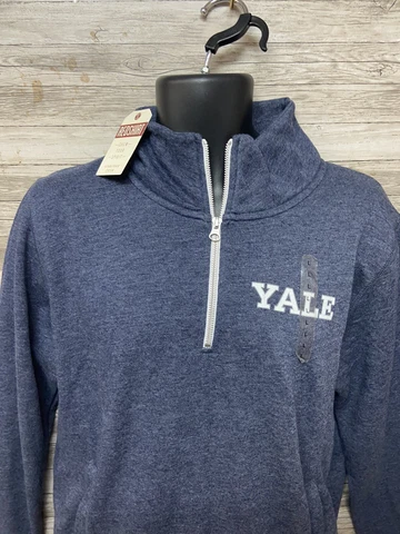 Red Shirt Yale Bulldogs 1/2 Zip Pullover Sweatshirt Size Large Mens Blue New Top Cover